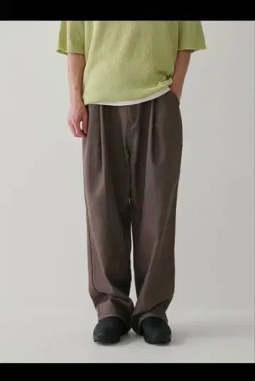 bargiee 와이드 데님 팬츠 브라운