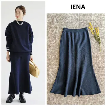 IENA 더블 페이스 니트 머메이드 스커트