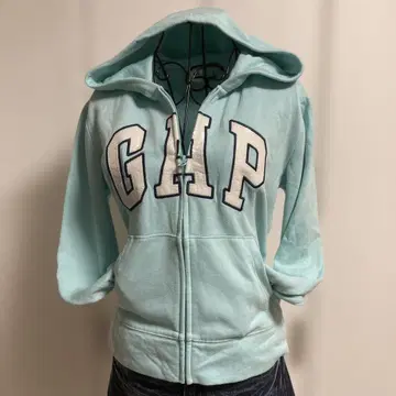 GAP 속기모 풀 집업 후드티 민트 그린