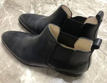 사이드 고어 부츠 첼시 부츠 블랙 천연 가죽 비브람