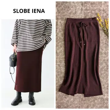 SLOBE IENA 워셔블 울 니트 스커트