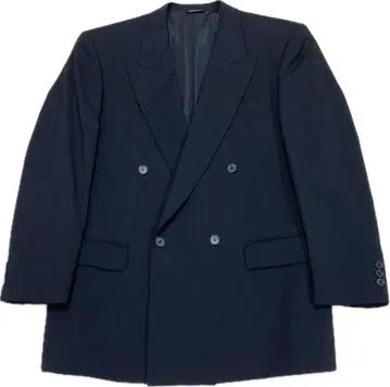 새상품급 피에르 가르뎅 퓨어 울 트로피컬 피크 더블 자켓 블랙