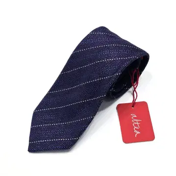 altea 알테아 새상품 사선 스트라이프 자수 넥타이 실크 포멀