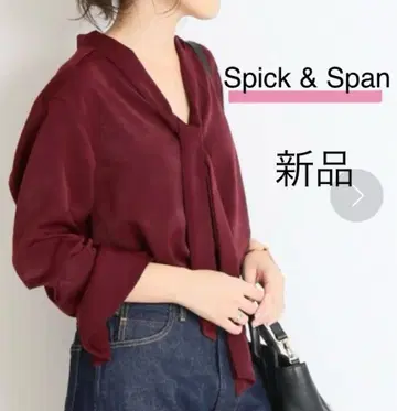 Spick & Span 새상품! 새틴 보타이 블라우스 와인 (보르도)