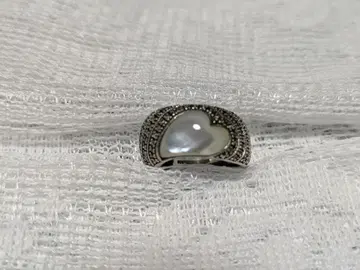 하트형 쉘과 마카사이트 반지 8호