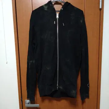 블랙 타이다이 풀 집업 후드티