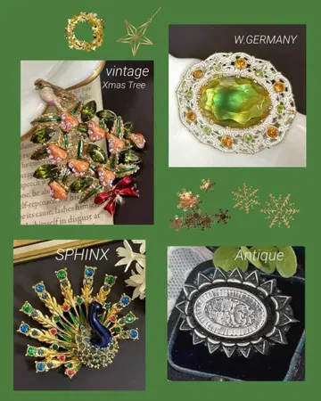 미국제 빈티지 브로치 Xmas Tree 외 3점