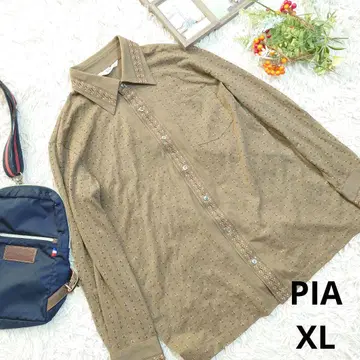 새상품급 일본제 [PIA] 셔츠 (XL) 브라운 계열/올 패턴/울 혼방