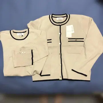 오페크 도트 클립 베이지 니트 앙상블 택 포함 미사용품