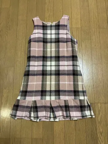 [ 새상품급 ] 블루벨 오버롤 스커트 38 체크 점프 스커트