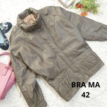 이탈리아제 천연 가죽 BRA MA 자켓 (XL) 브라운/페이즐리 무늬