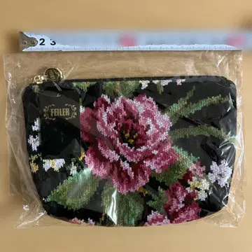 FEILER 꽃무늬 파우치 블랙