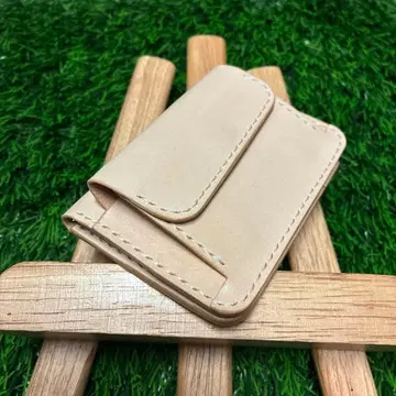 도치기 가죽 한정판 컴팩트 접이식 지갑 핸드메이드