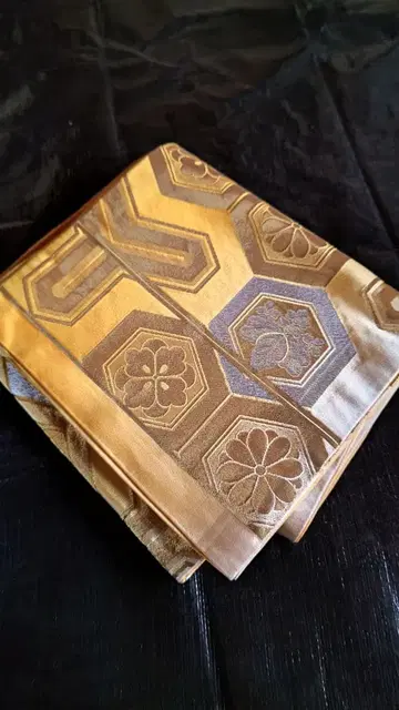 오비 니시진 비단 나고야 오비 골드 컬러 럭셔리! USED 상품입니다!