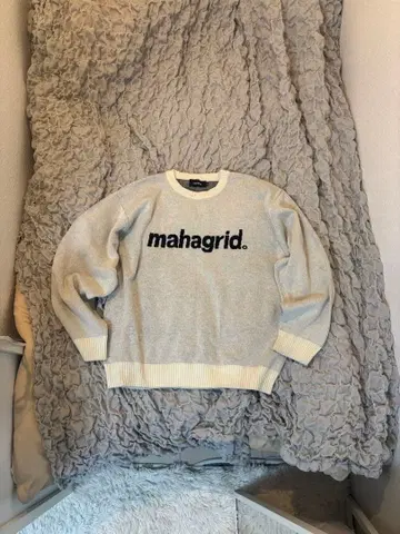 mahagrid 로고 스웨터 M 사이즈 화이트