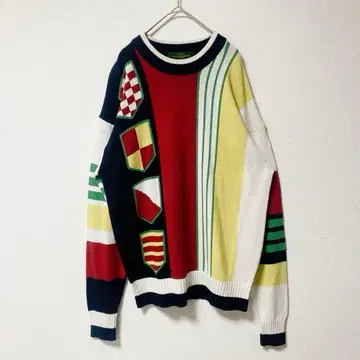 기발한 축구 엠블럼 크레이지 디자인 레트로 쇼와 니트 구제 의류
