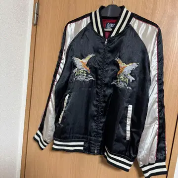 독수리 자수 블랙 스카잔 JAPAN 요코스카 점퍼 L