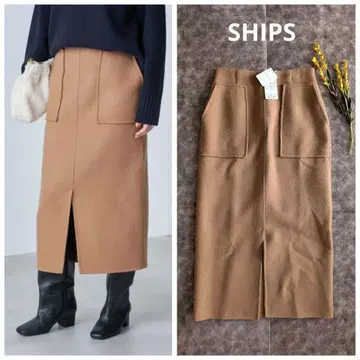 SHIPS SUPER140 지롱 울 타이트 스커트