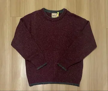 울리치 울 혼방 버건디 크루넥 스웨터