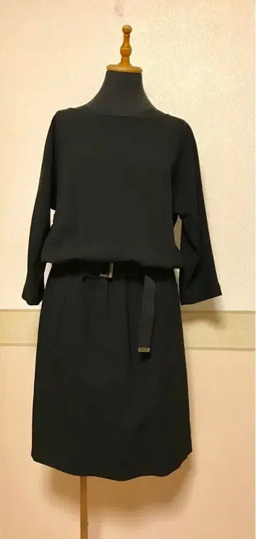 LOUNIE 고급 티셔츠 원피스 블랙