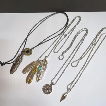 깃털 모티브 목걸이 세트