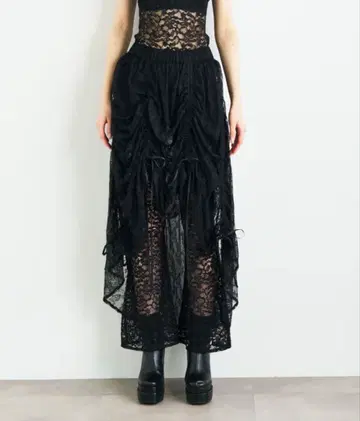 안나수이 NYC 보타니컬 모티브 레이스 드로스트 드레이프 스커트