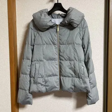 그레이 퀼팅 다운 자켓