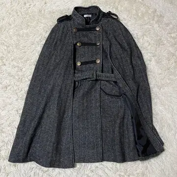 새상품급 엑시즈팜 나폴레옹 망토풍 코트 M 그레이 판초 코트