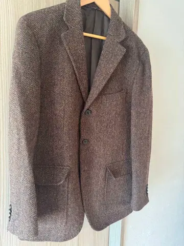 브라운 트위드 테일러드 자켓 해리스 트위드 50 L