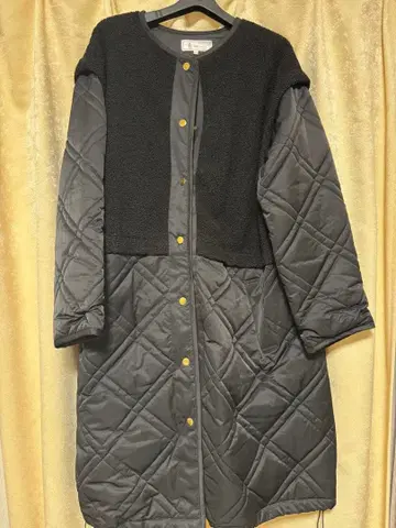 블랙 퀼팅 자켓 롱 기장