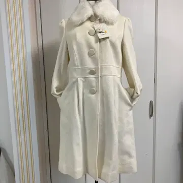 [ 새상품 ] 퍼 화이트 롱 코트 11호