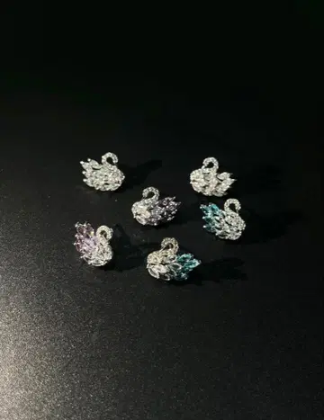 Vintage 이어클립 [blue swan] 새상품