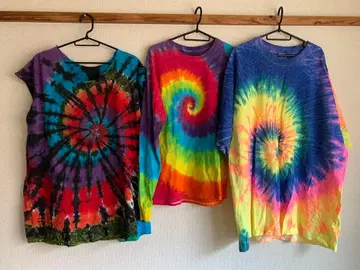 타이다이 디자인 T셔츠 화려한 구제 의류 3장 세트