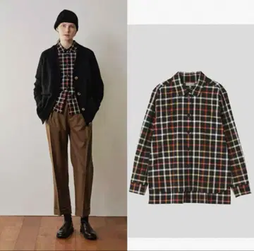 MARGARET HOWELL 코튼 울 체크 셔츠