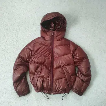 올드 유니클로 다운 자켓 S 브라운 짧은 기장