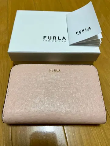 FURLA 접이식 지갑 핑크 상자 케이스 포함