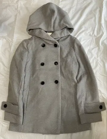 새상품 HusHusH 컷 샤기 코트 그레이 L 사이즈