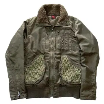 고품질 도둑 일기 밀리터리 보아 자켓 M 카키 라이더스