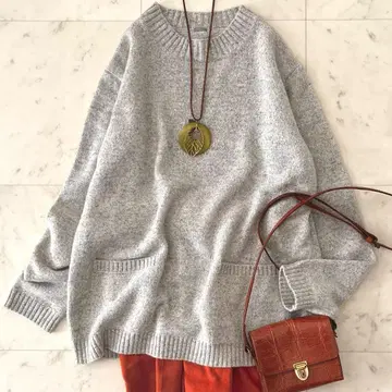 새상품급*마가렛호웰 울 실크 캐시미어 니트 F 그레이지 계열 일본제