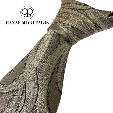 HANA MORI PARIS 하나에모리 넥타이 베이지 자카드 패턴
