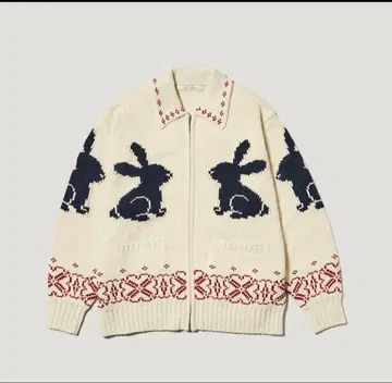 GUxrock 풀 집업 니트 자켓 인기 지유 토끼 패턴 최저가