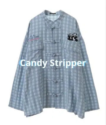 스카이블루 체크 GOOD TIME CHINA JACKET 캔디 스트리퍼