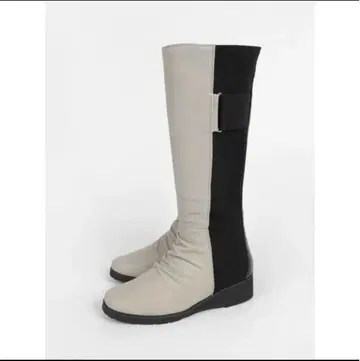 페넬 FENNEL 리얼 가죽 사이드 고어 롱 부츠 (그레이) 야마다야