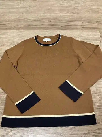 가격 인하! 새상품 [ ALPHA CUBIC ] 배색 브라운 니트 긴팔