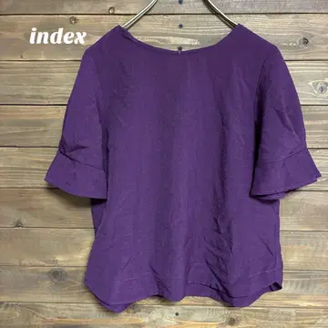 [인덱스] index 퍼플 플레어 반팔 블라우스 M