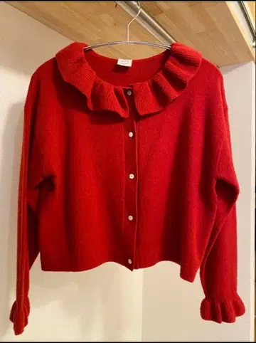 뷔르데사봉 pripri 니트 가디건 빨간색