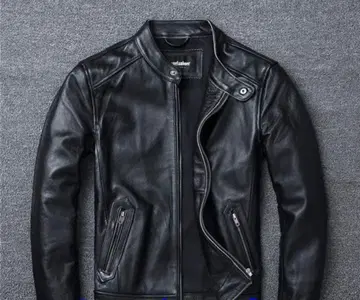 블랙 레더 라이더 자켓 6L