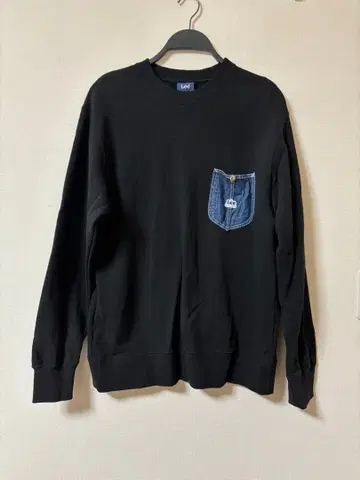 Lee 블랙 맨투맨 데님 포켓 부착 L 사이즈