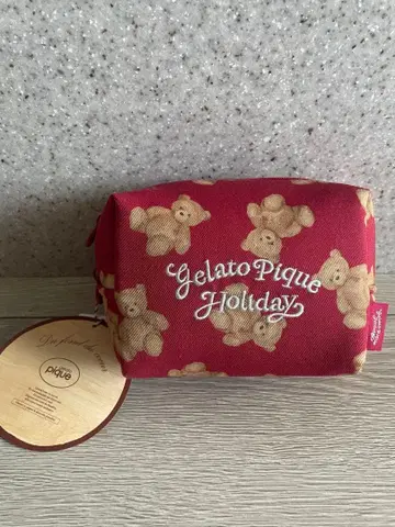 [ 새상품 ] Gelato Pique HOLIDAY 베어 올 패턴 파우치