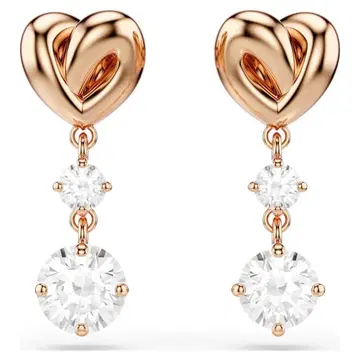 스와로브스키 SWAROVSKI 귀걸이 크리스탈 하트 핑크 골드